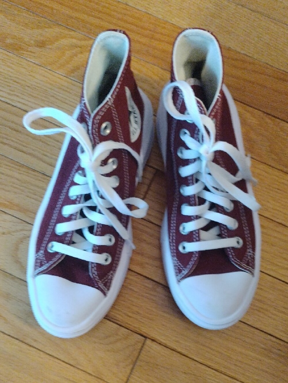 Converse Burgundy High-Top Platform Sneakers - Picture 3 of 6